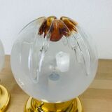 Pair of Mazzega Murano Hollywood Regency gold lamps