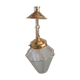 Suspension lanterne quatre faces  en verre dépoli et métal doré art déco / art nouveau