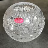 Vase crystal ball schonborner bleikristall germany floral motifs