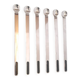 Set of 6 Italian cocktail spoons 1970s