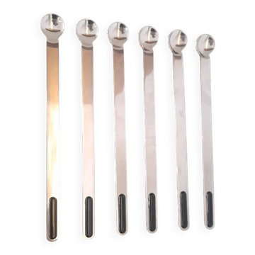 Lot de 6 cuillères à cocktail italiennes 1970s
