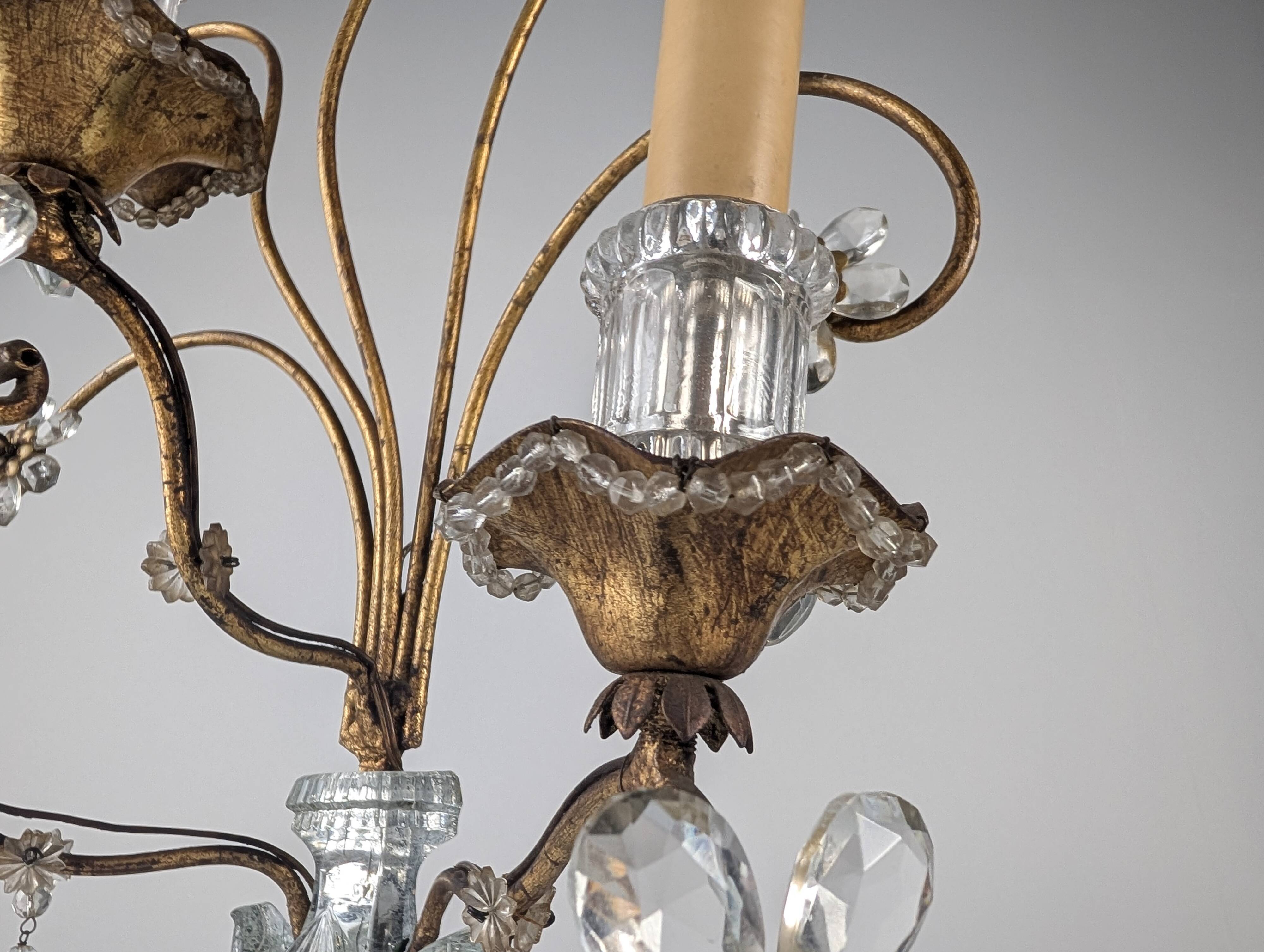 Large Italian Wall Sconce in Cut Crystal