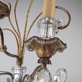 Large Italian Wall Sconce in Cut Crystal