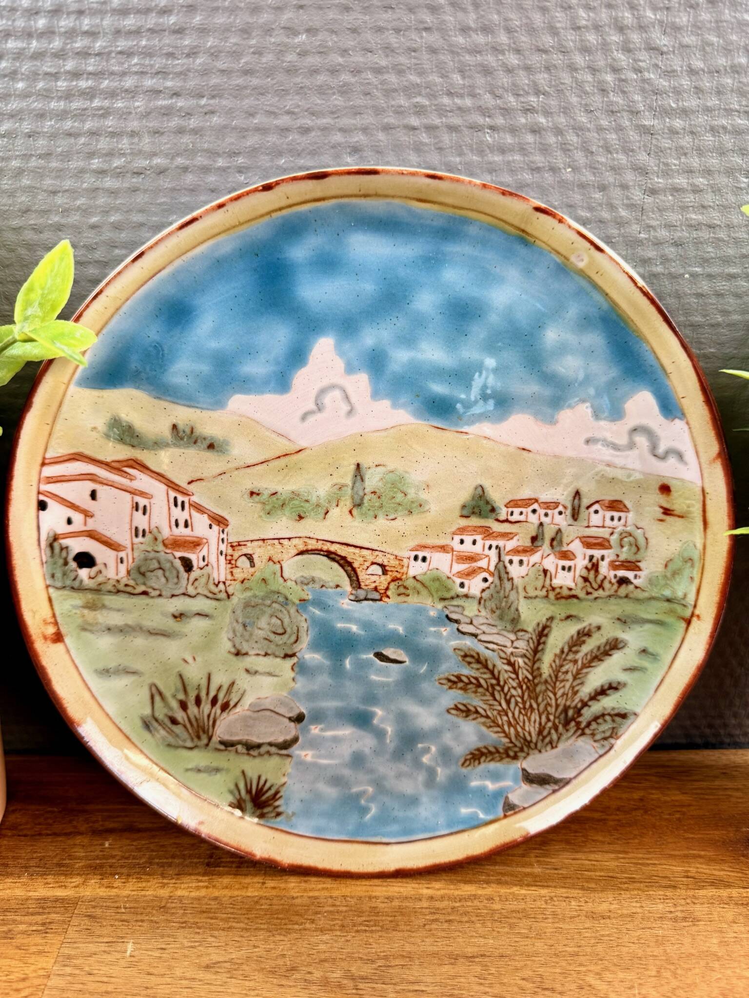 Decorative plate Jean-Claude Malarmey – Porcelain landscape decoration