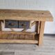 Old carpenter's workbench two drawers, industrial furniture