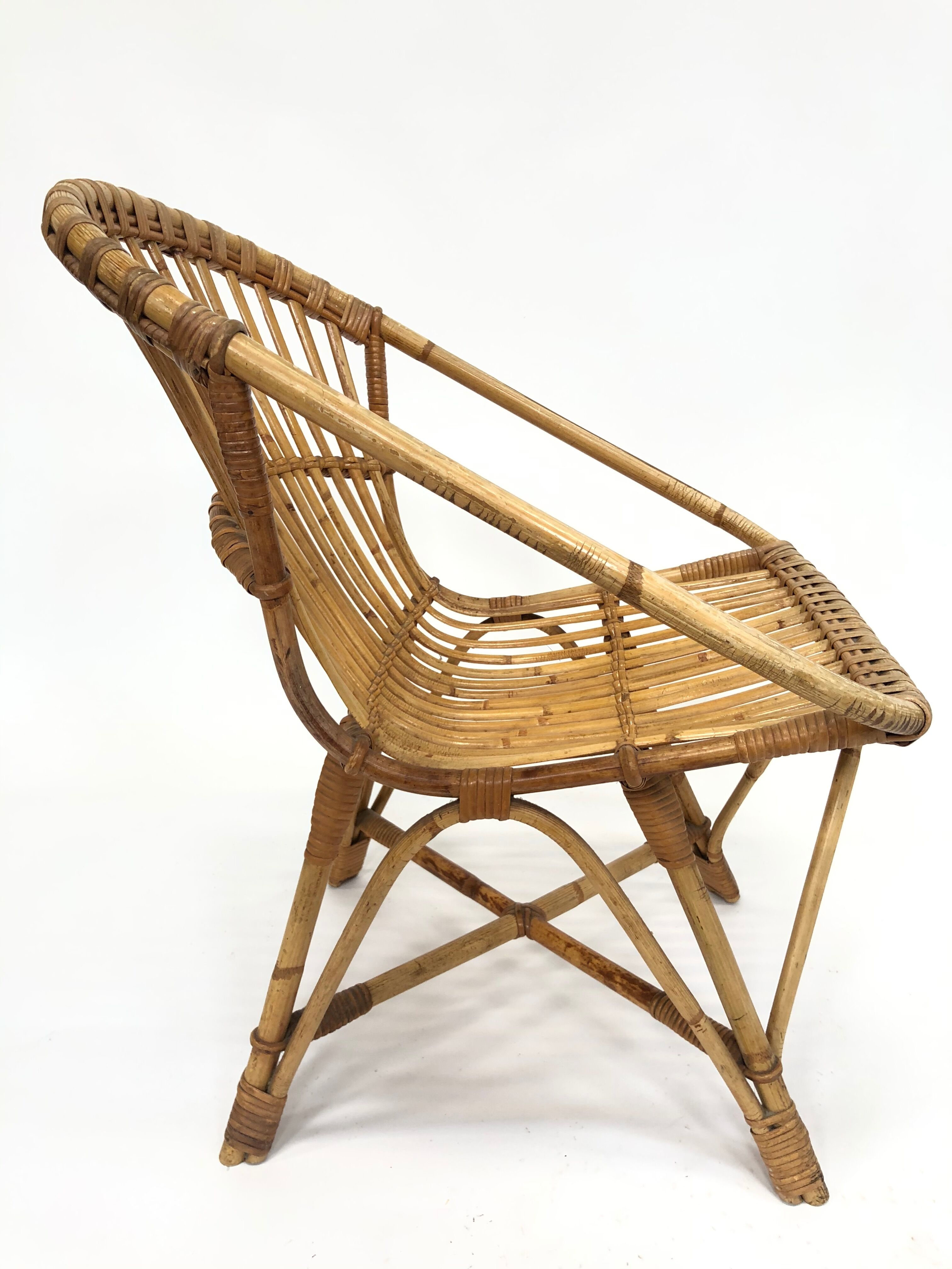 Rohe Noordwolde rattan chair, 1960, Netherlands