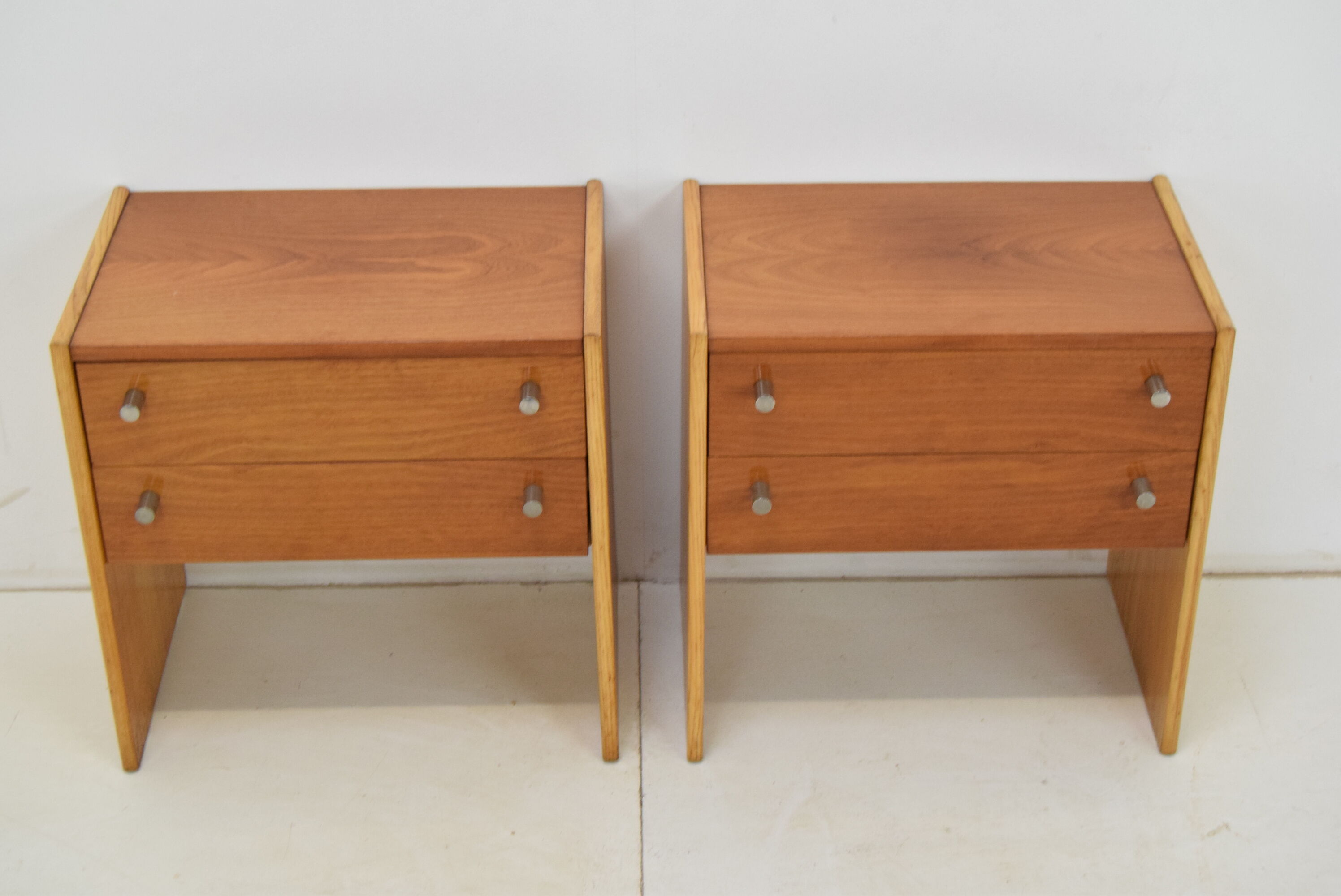 Pair of mid-century Bedside Tables,Bucovice,1970's.