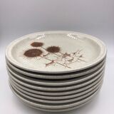 Service assiettes à dessert sarreguemines decor chardon vintage grés