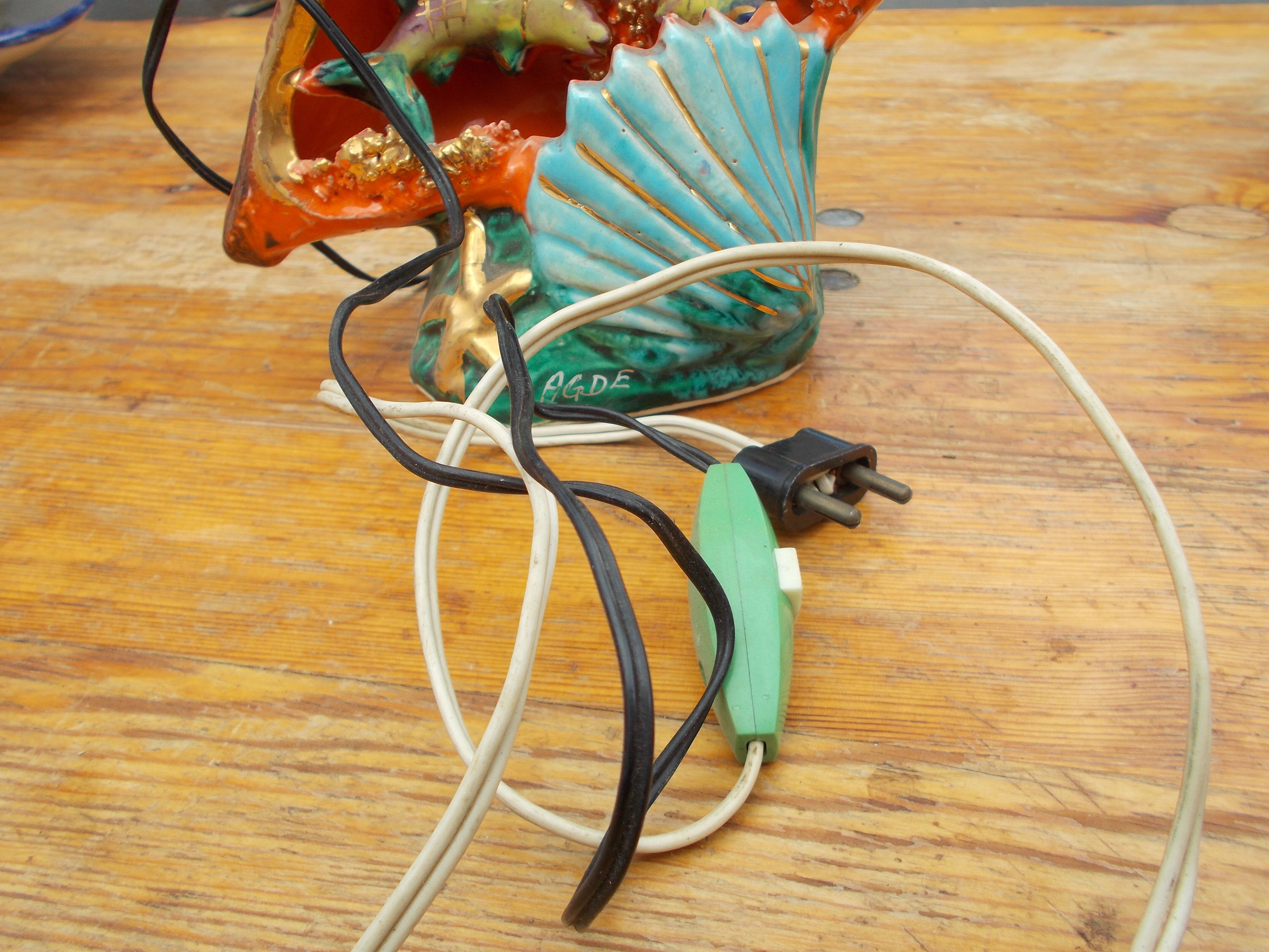Lamp night light amphora ceramic vintage
