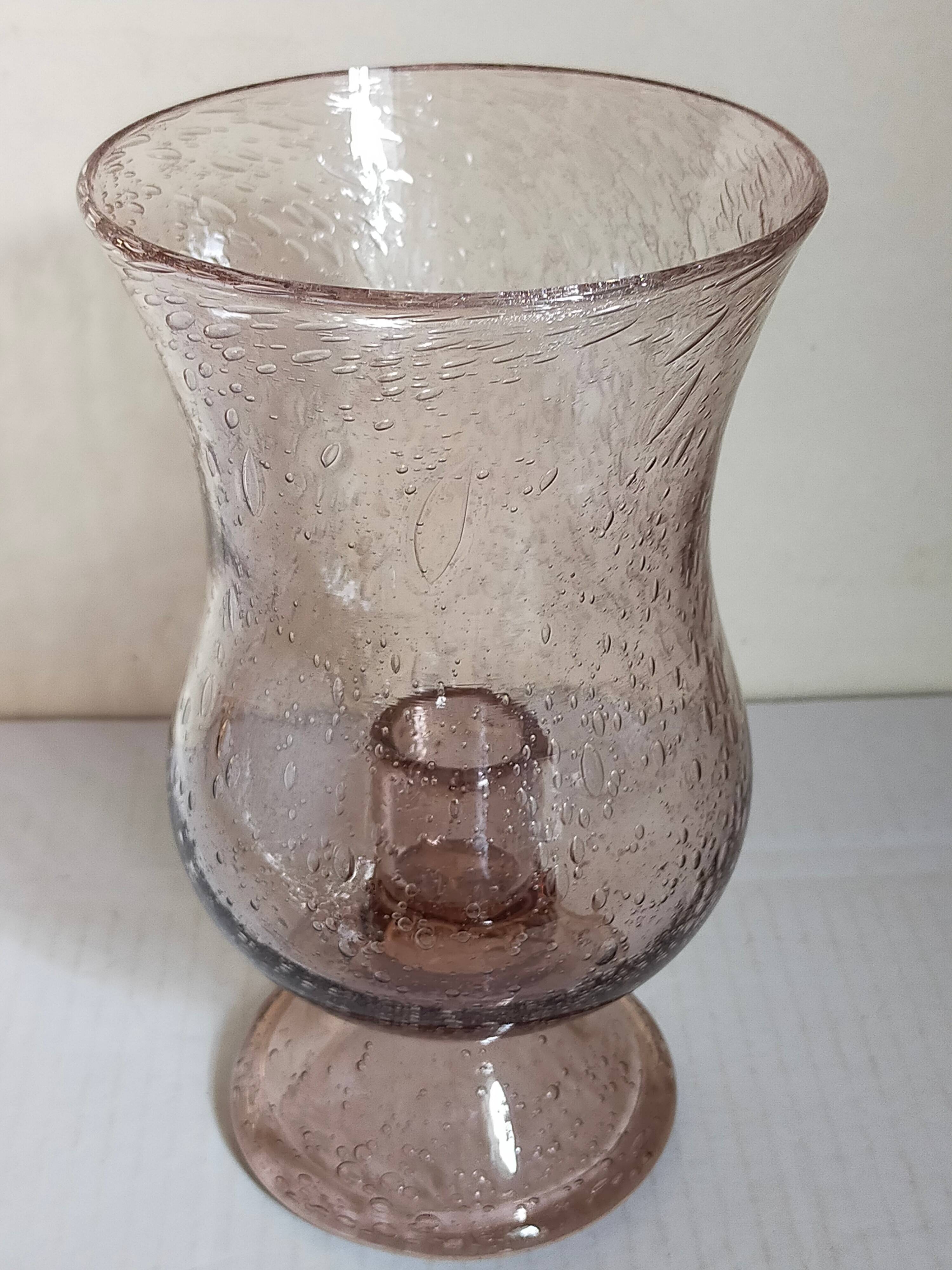 Vintage Biot blown glass tealight holder