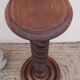 Column in walnut wood twisted in hollow, rustic vintage 60's years height 70 cm