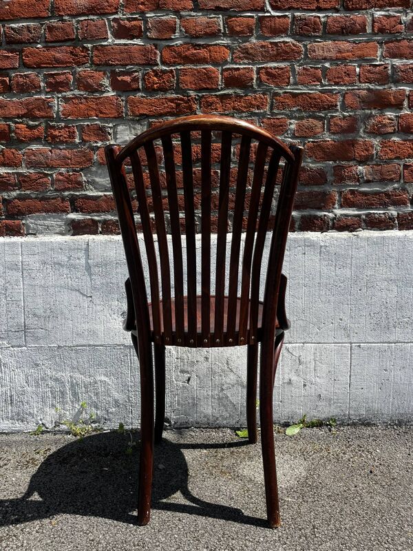 Lot 4 chaises bistrot à barreaux anciennes style Thonet
