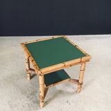 Mediterranean Bamboo Side Table in the style of Audoux Minet, France, 1950s