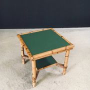 Mediterranean Bamboo Side Table in the style of Audoux Minet, France, 1950s
