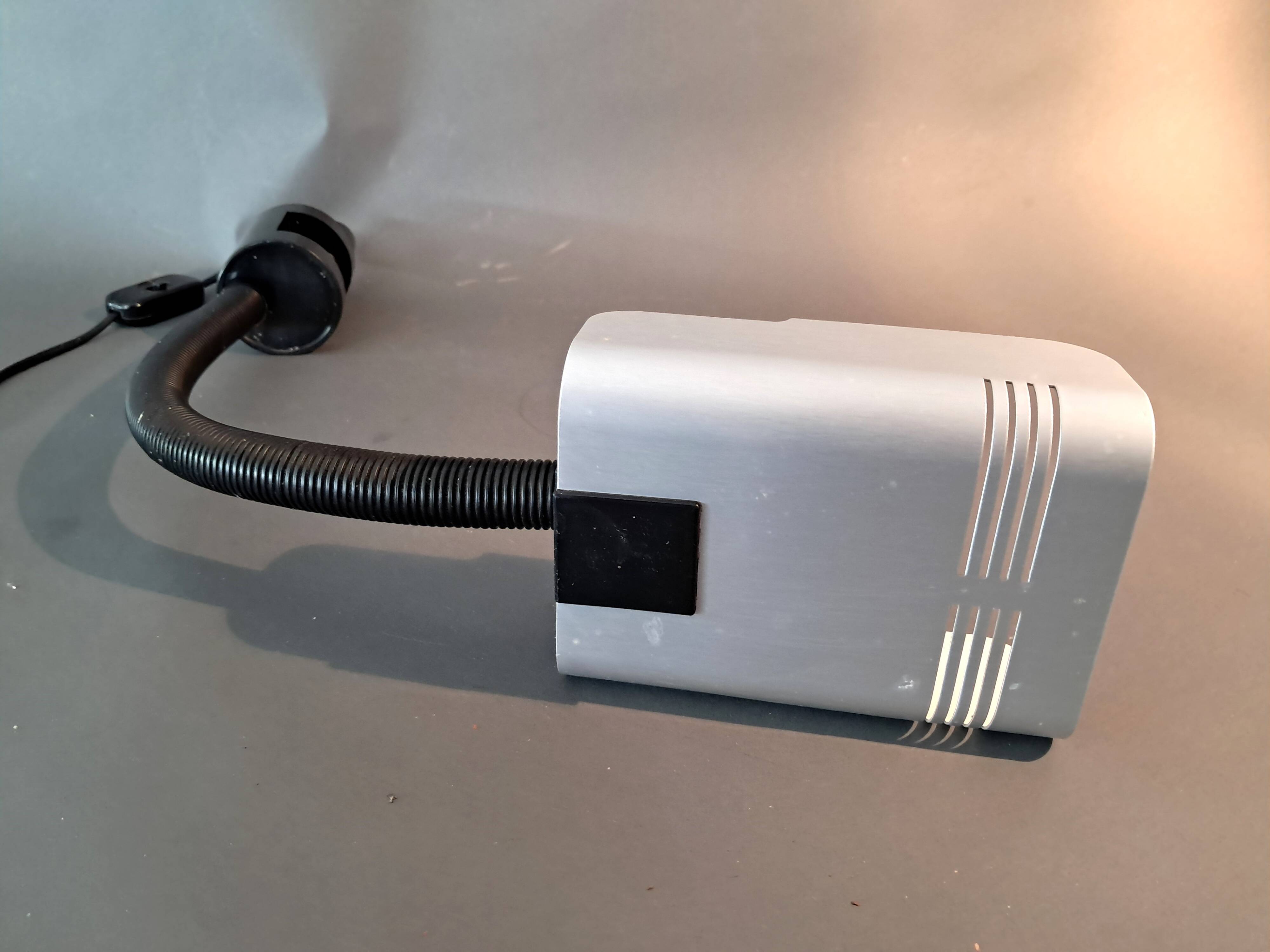1970 Targetti Sankey workshop lamp in brushed aluminum.