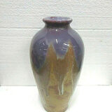 Enamelled sandstone ovoid vase