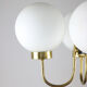 Mid-century brass and opaline glass chandelier