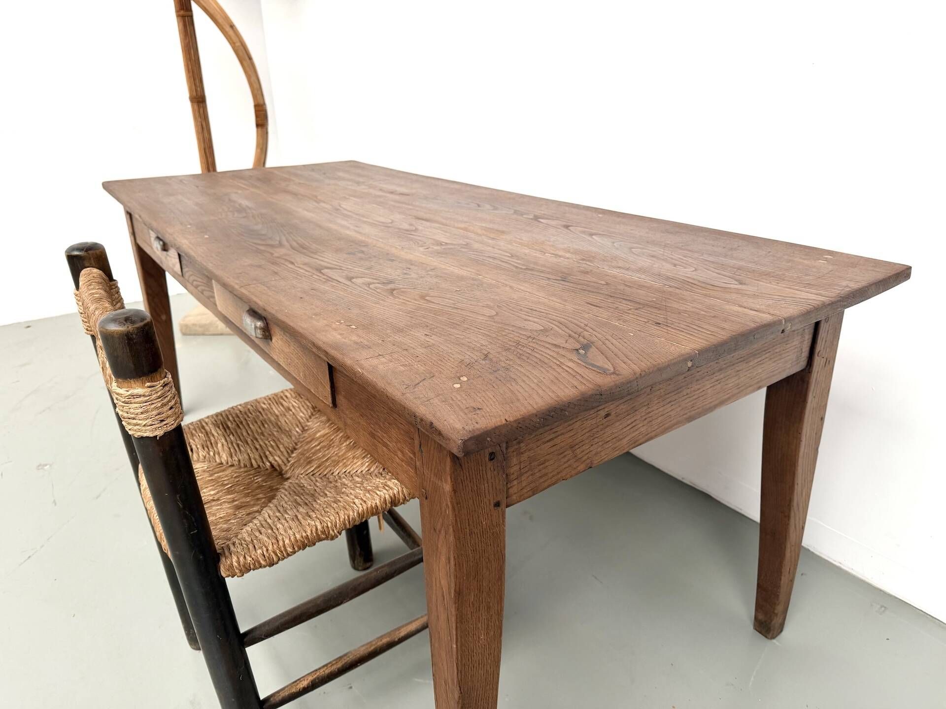 Solid oak farmhouse table, 1930s.