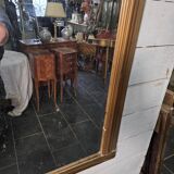 Art Deco gilded trumeau, bevelled mirror