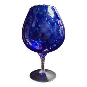 Vintage cobalt blue glass vase Empoli
