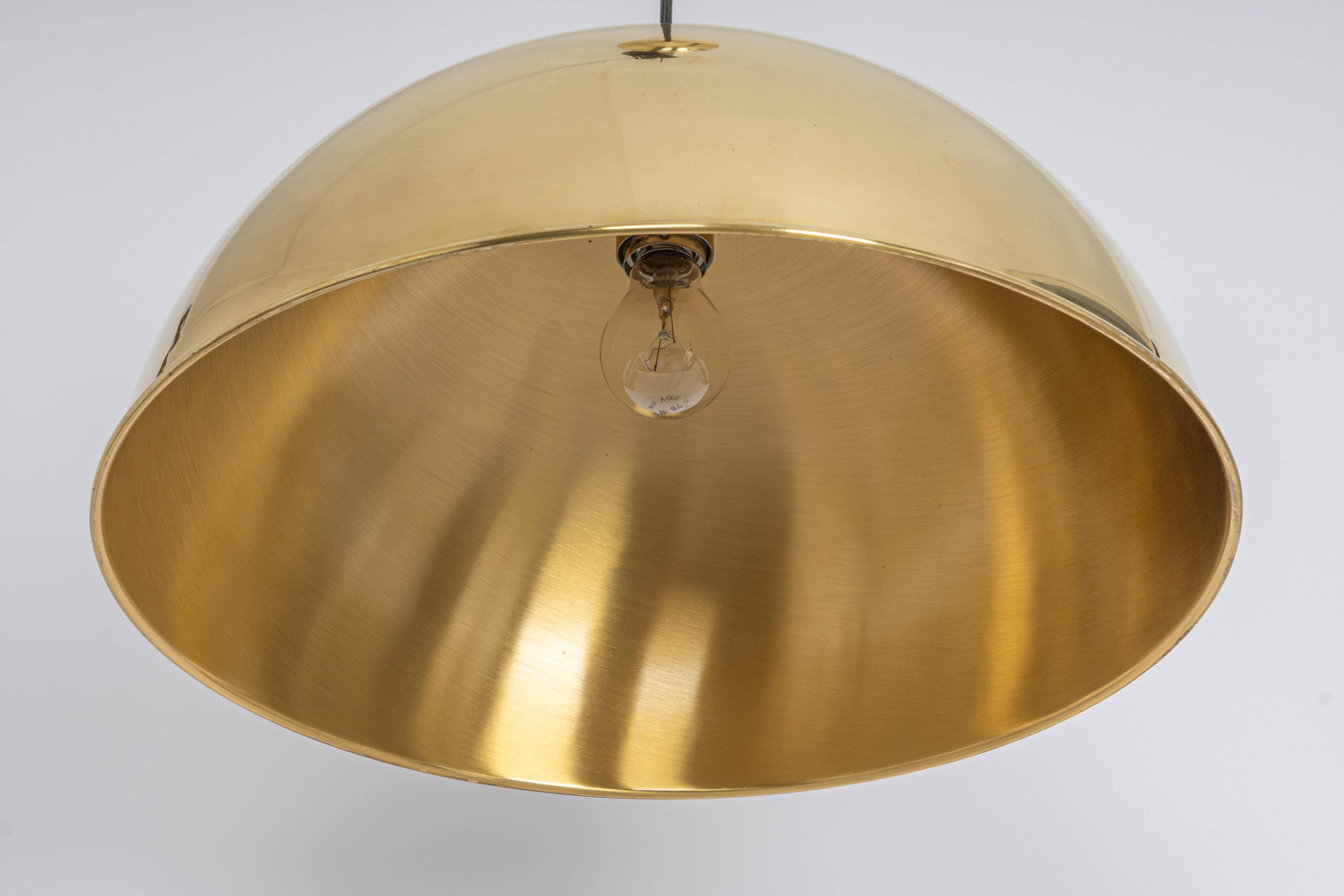 Large suspended brass chandelier by Florian Schulz, Germany.