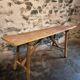 Antique French dressing table or writing desk in chestnut and poplar wood, circa 1900
