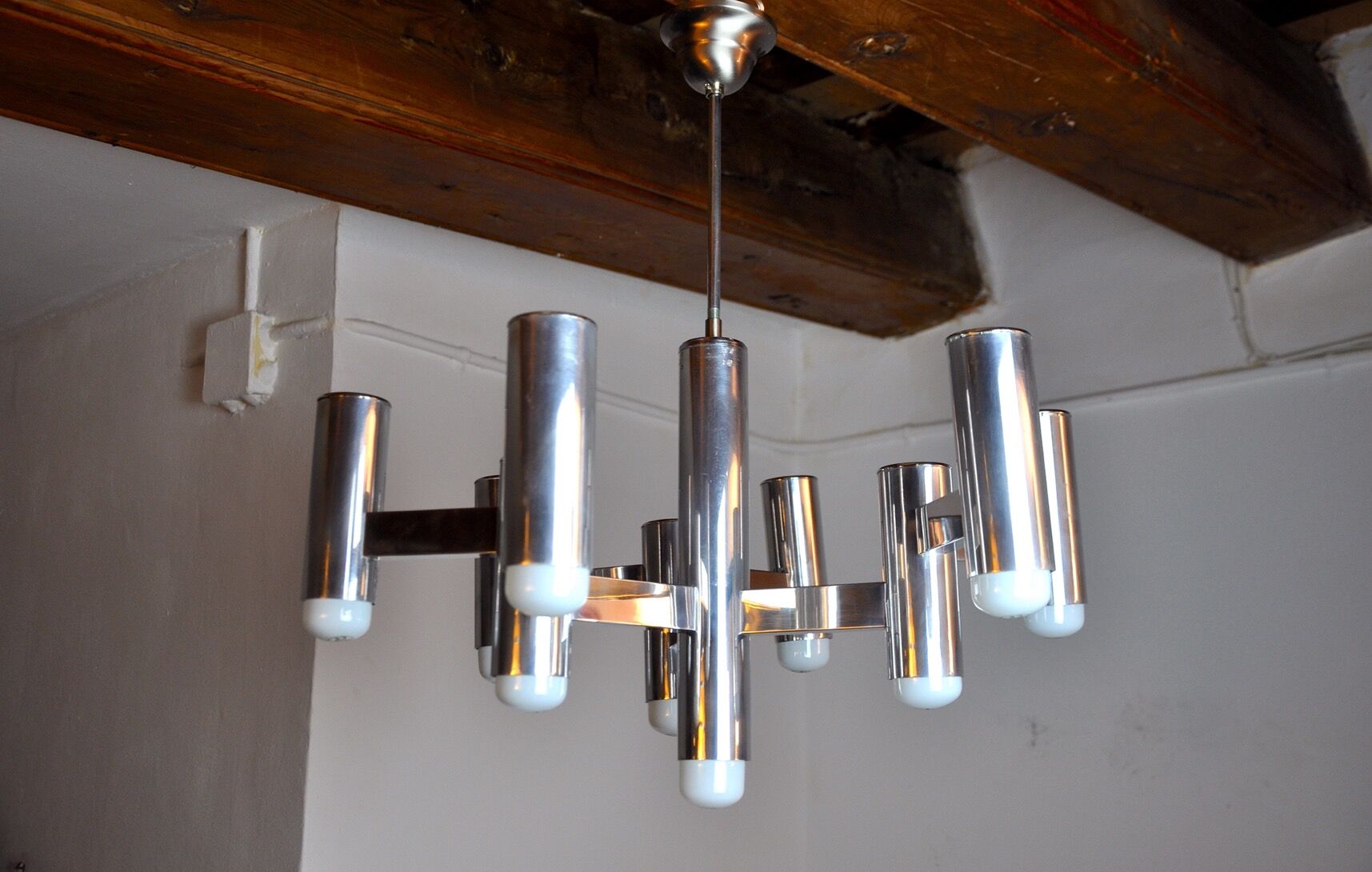 Chandelier Maison Sciolari for Baker, 10 burners, Italy, 1970