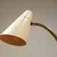 Table lamp in cream painted metal & brass, 1950