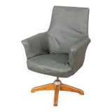 50s vintage swivel armchair in leather design anonima castelli