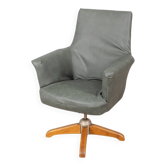 50s vintage swivel armchair in leather design anonima castelli