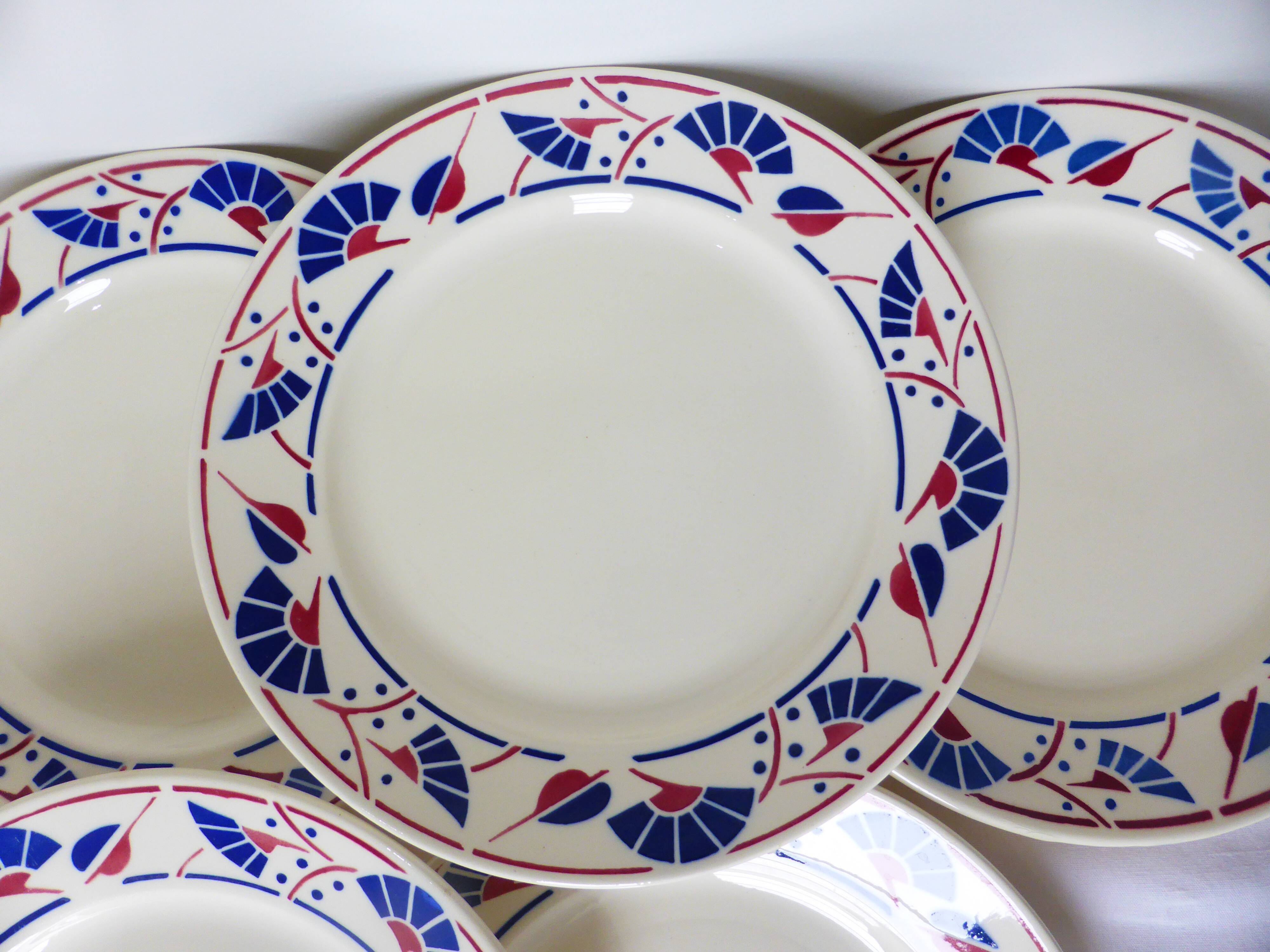 6 flat plates of Badonviller model Mousmee