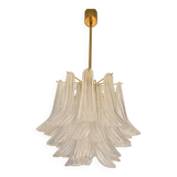 Contemporary Glass "Sella" Chandelier With Gold 24k Metal Fram