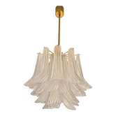 Contemporary Glass "Sella" Chandelier With Gold 24k Metal Fram