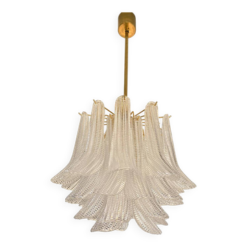 Contemporary Glass "Sella" Chandelier With Gold 24k Metal Fram
