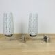 Pair of chrome metal wall lights and opaline tulips from the 70s