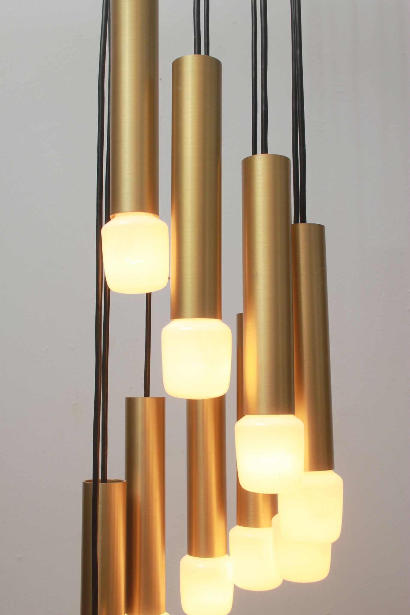 Lampe cascade des années 1970 en laiton