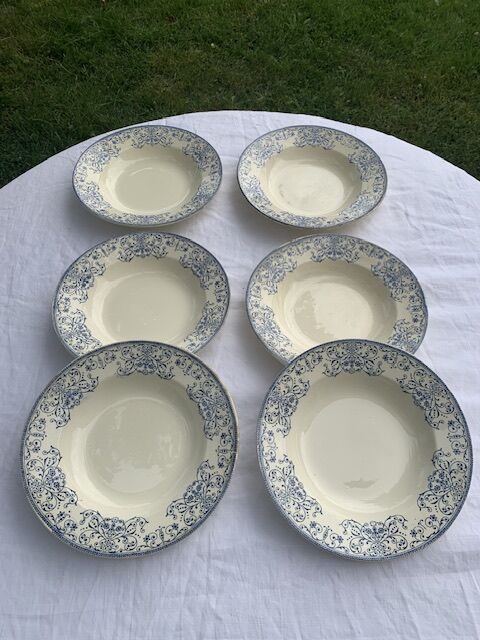 6 hollow plates boulenger, terre de fer, Choisy le roi, old moustiers