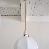 Suspension opaline flower and vintage brass