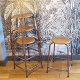 Set of 4 high workshop stools