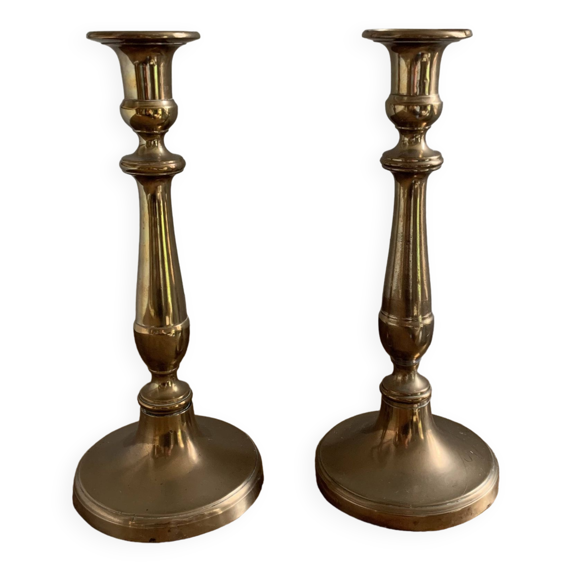 Pair of brass candlesticks 28 cm