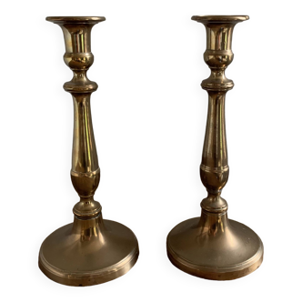 Pair of brass candlesticks 28 cm