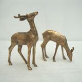 Duo doe and brass deer