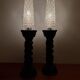 Brutalist turned wood candlesticks from the 60s
