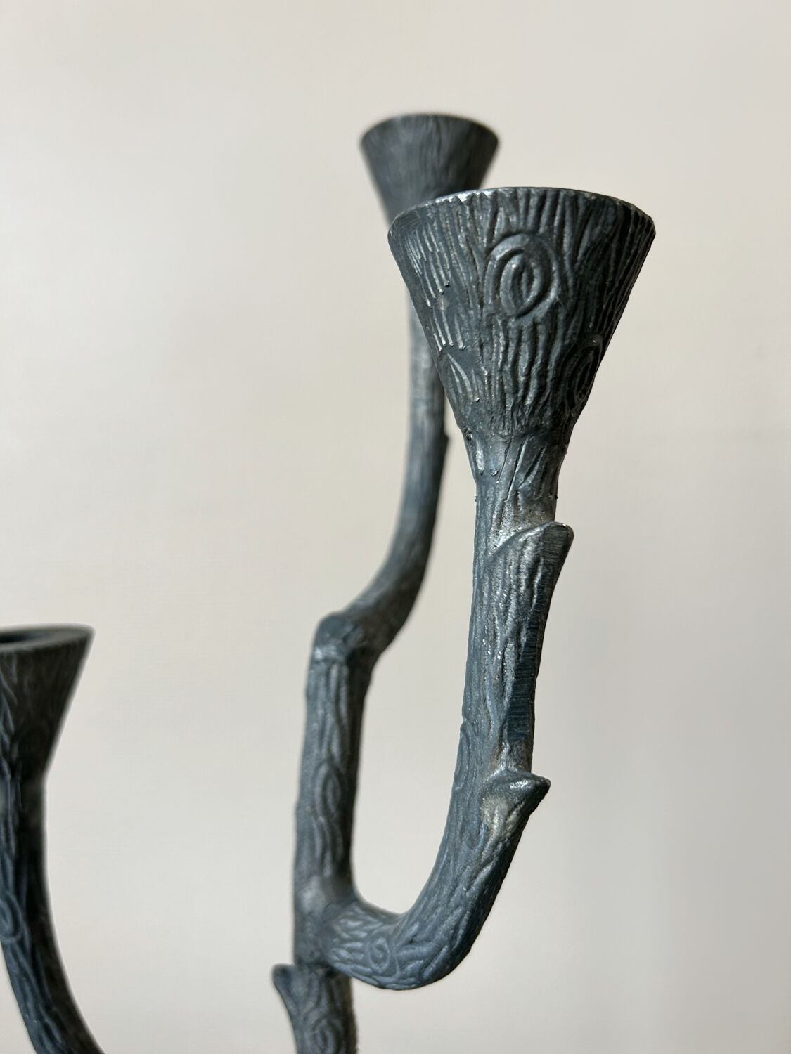 70s aluminum design candlesticks