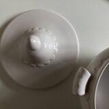 Neoclassical Festons Pierre Motton earthenware soup tureen from Gien, 1970