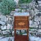 Bedside table in wood marquetry from the 19th century