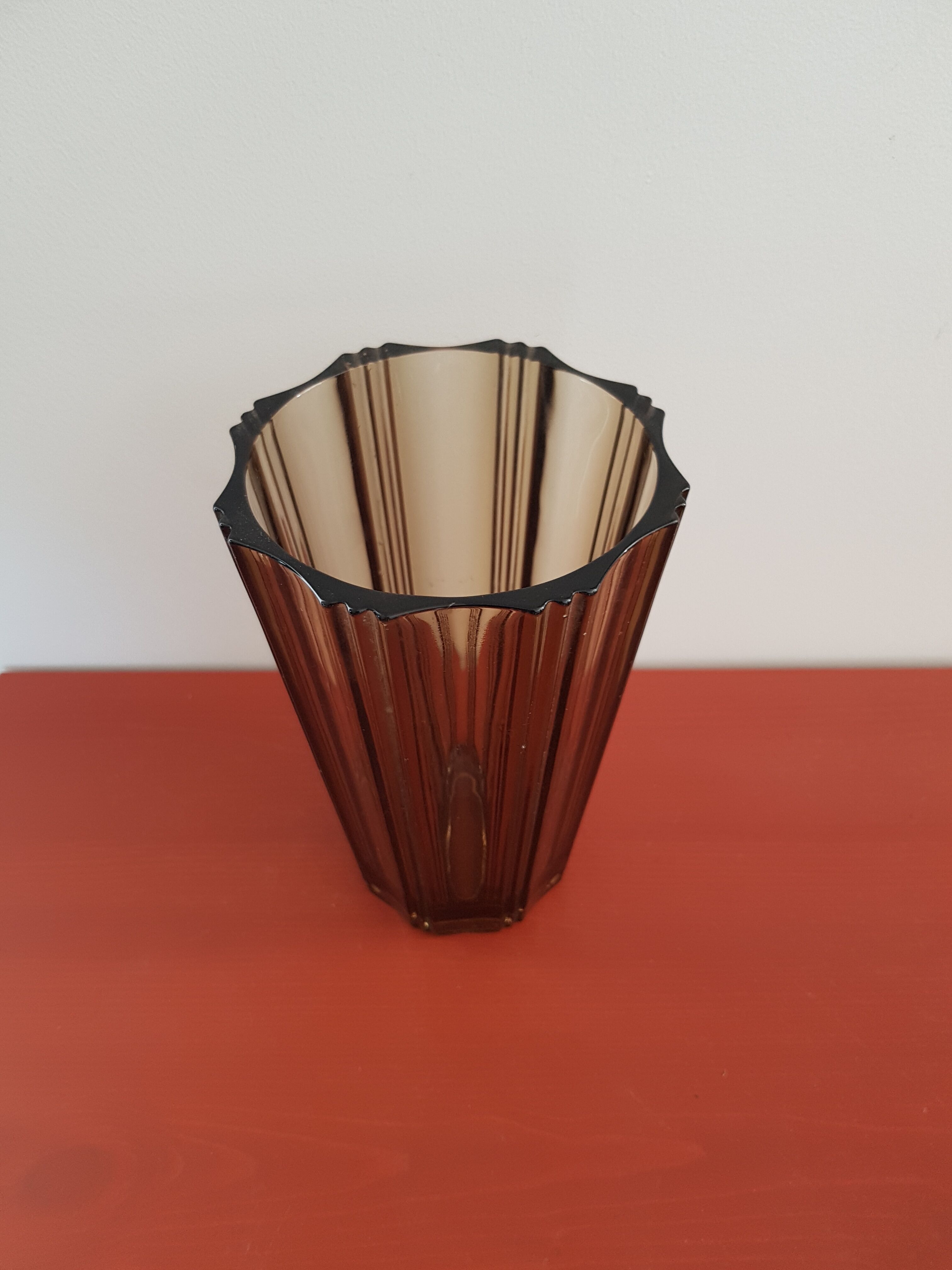 vintage vase in smoked glass
