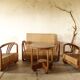 Art Deco Rattan and Teak Living Room Set from the 40s-50s.