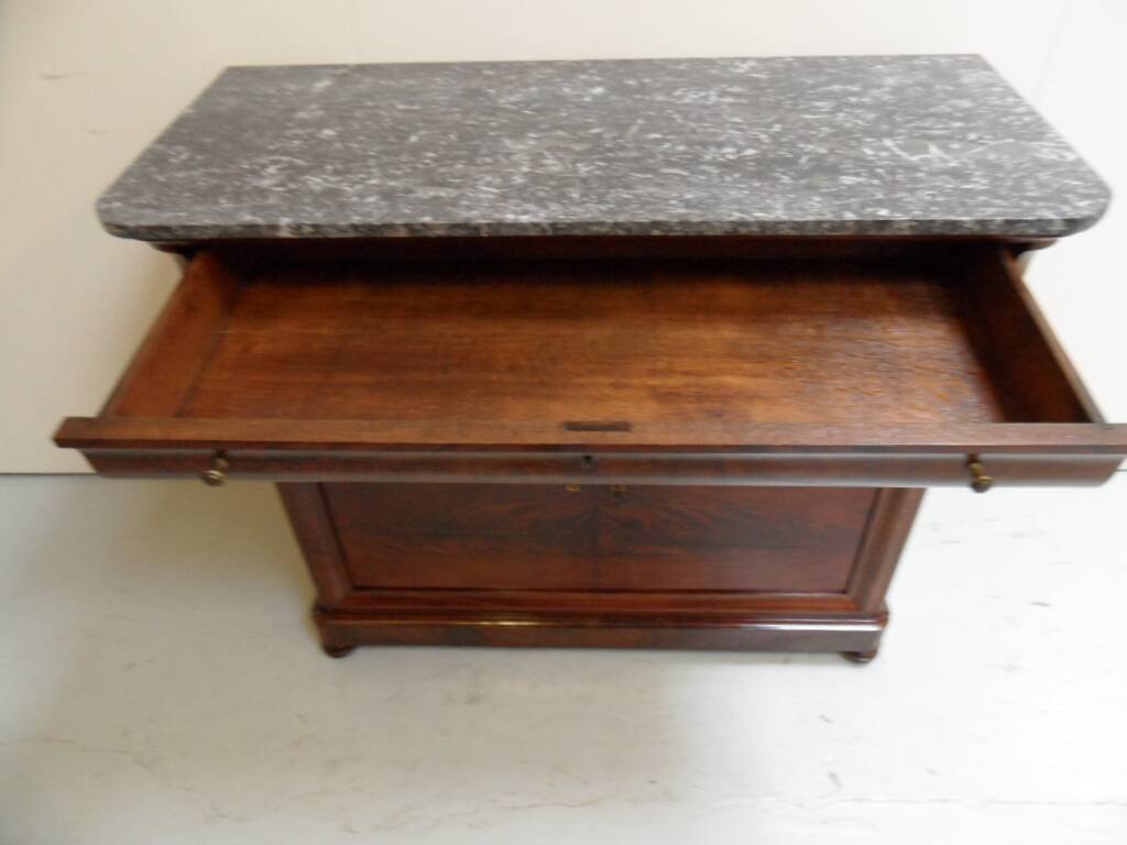 Antique mahogany sideboard with marble top