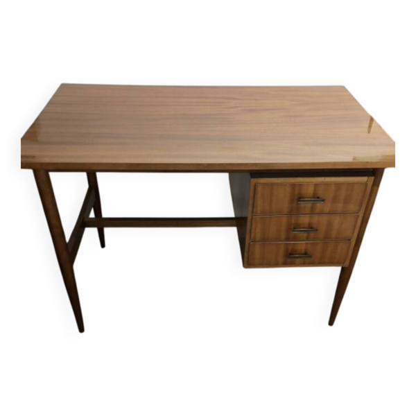 Bureau scandinave vintage années 60 – Plaqué acajou